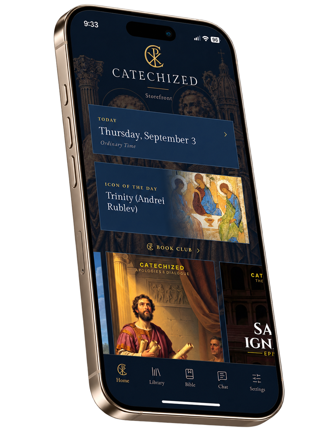 Catechized app on a mobile phone